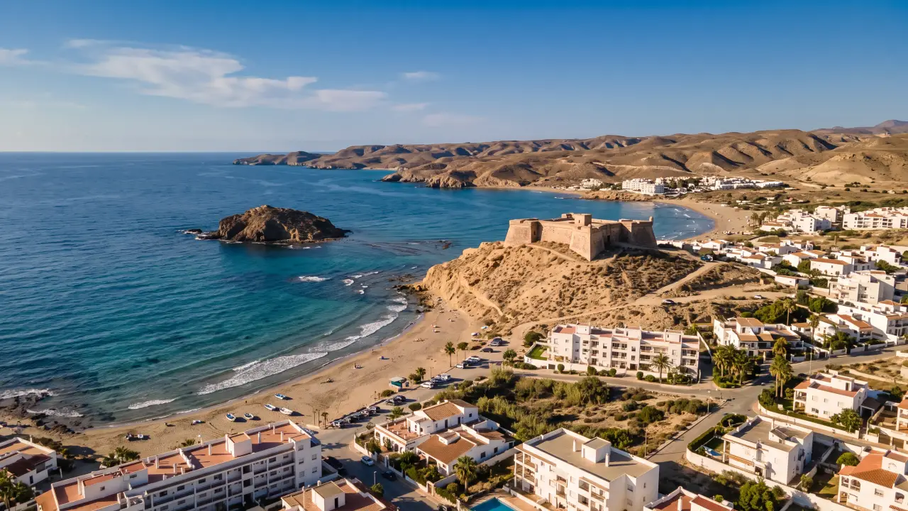 Luchtfoto van San Juan De Los Terreros aan de Spaanse kust