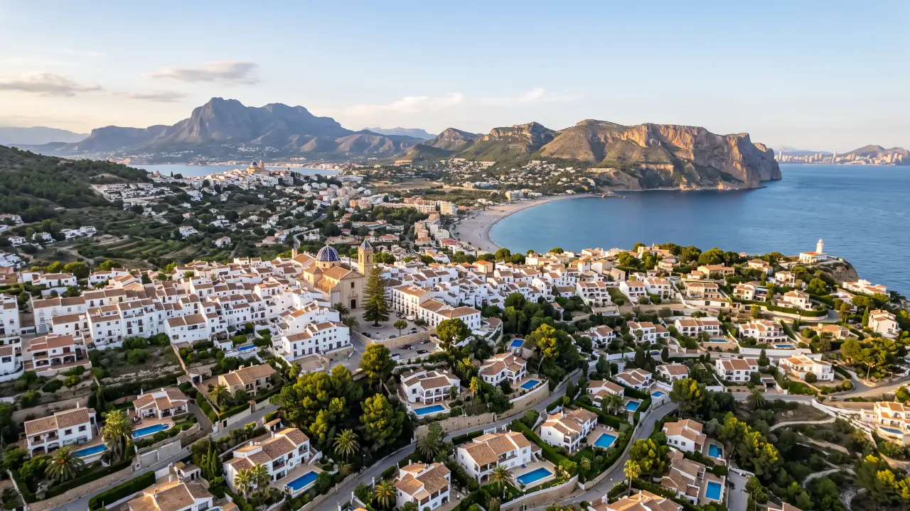 Luchtfoto van Alfaz Del Pi aan de Spaanse kust