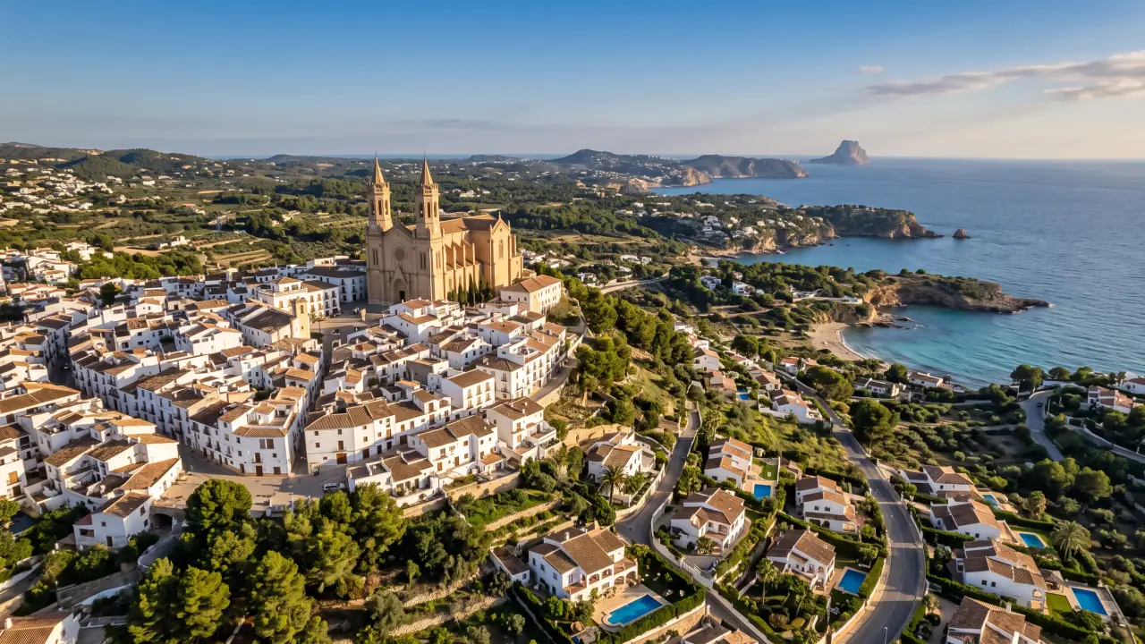 Vue aérienne de Benissa sur la côte espagnole