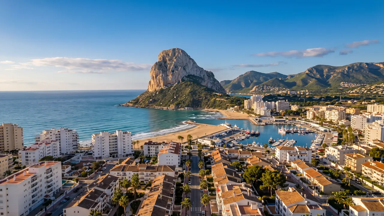 Vue aérienne de Calpe sur la côte espagnole