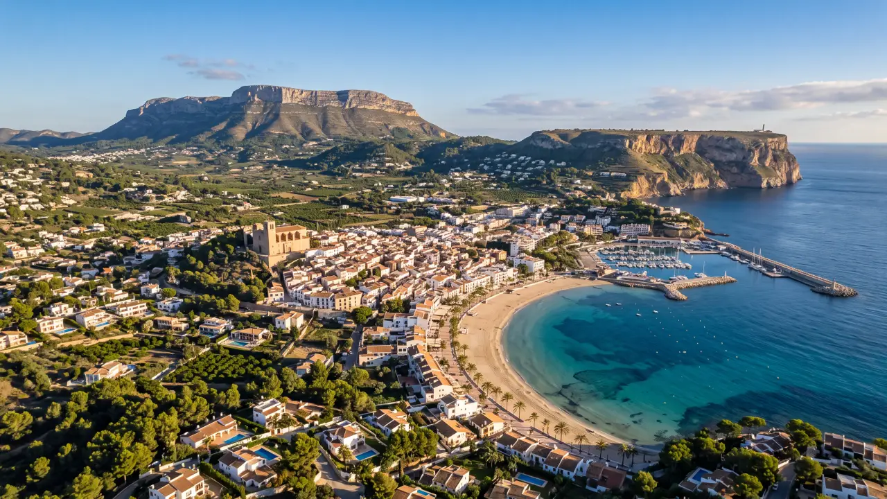Luchtfoto van Javea aan de Spaanse kust