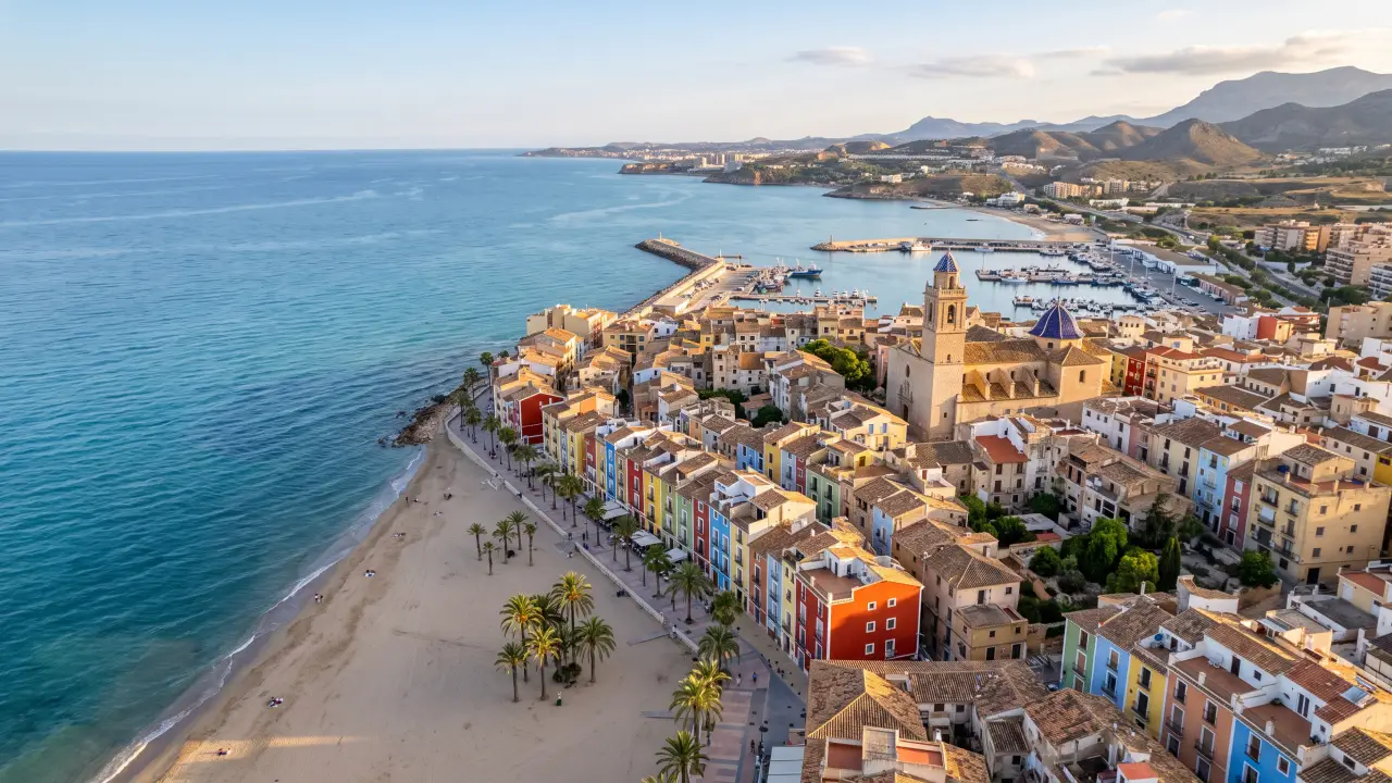Aerial view of Villajoyosa on the Spanish coast