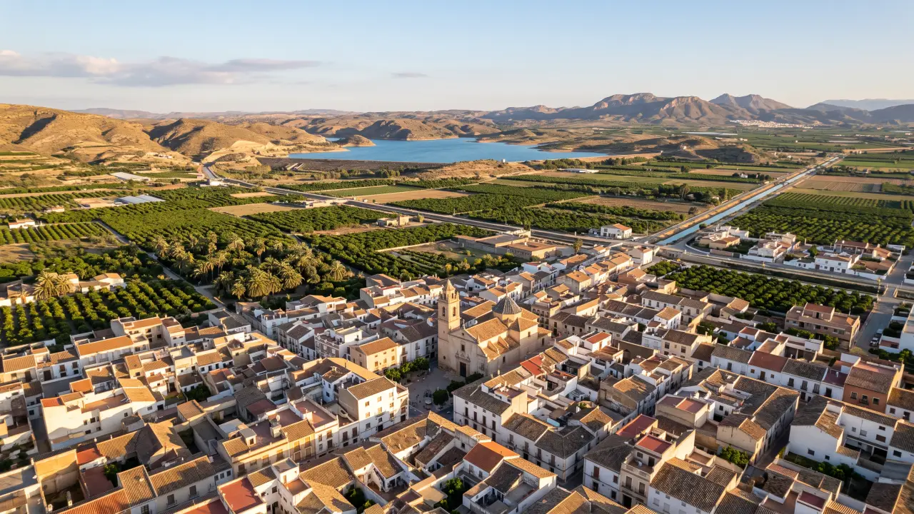 Aerial view of Bigastro on the Spanish coast