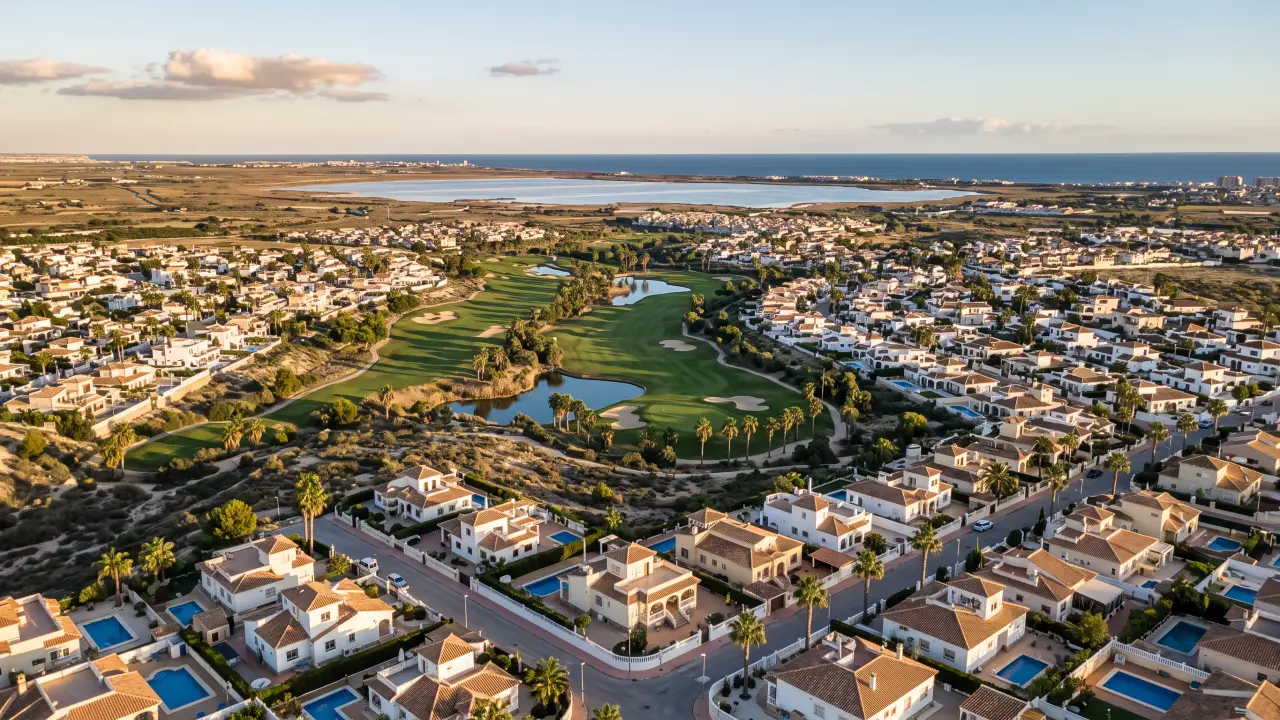 Vue aérienne de Ciudad Quesada sur la côte espagnole