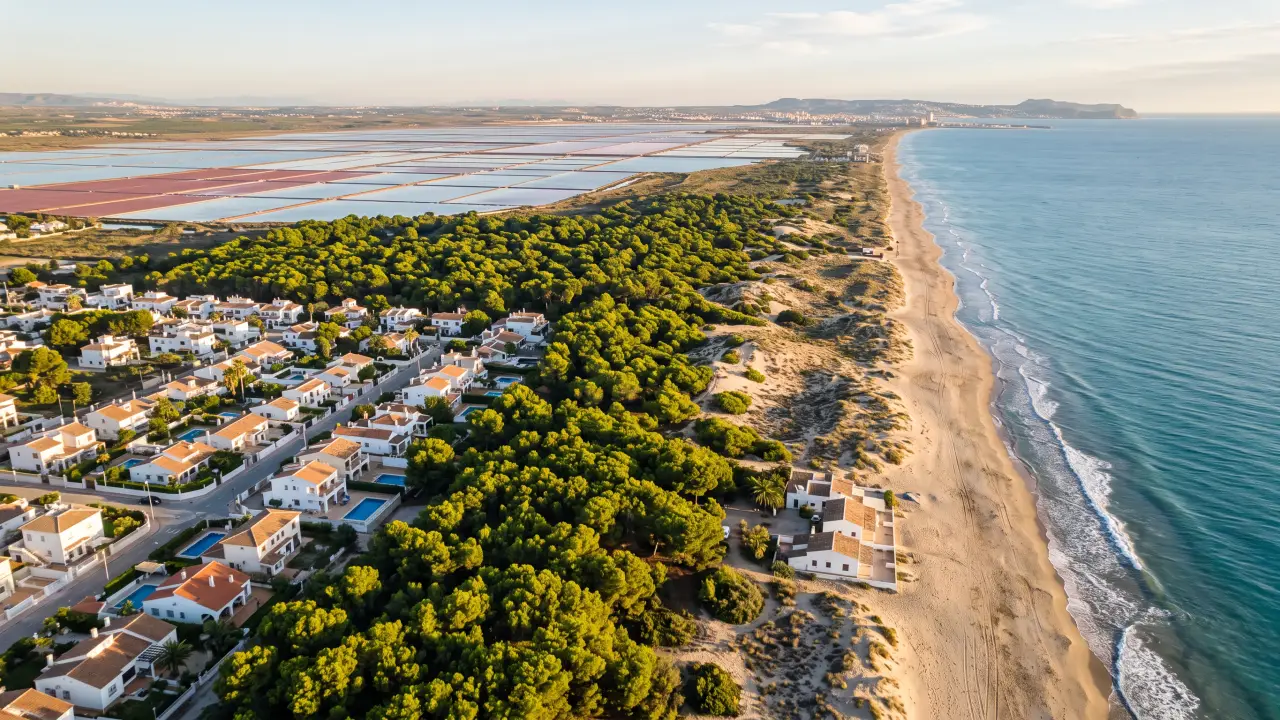 Aerial view of La Marina Del Pinet on the Spanish coast
