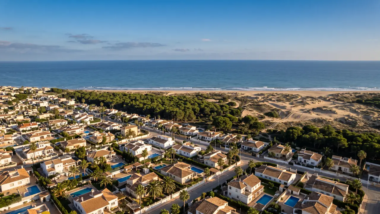Luchtfoto van La Marina aan de Spaanse kust