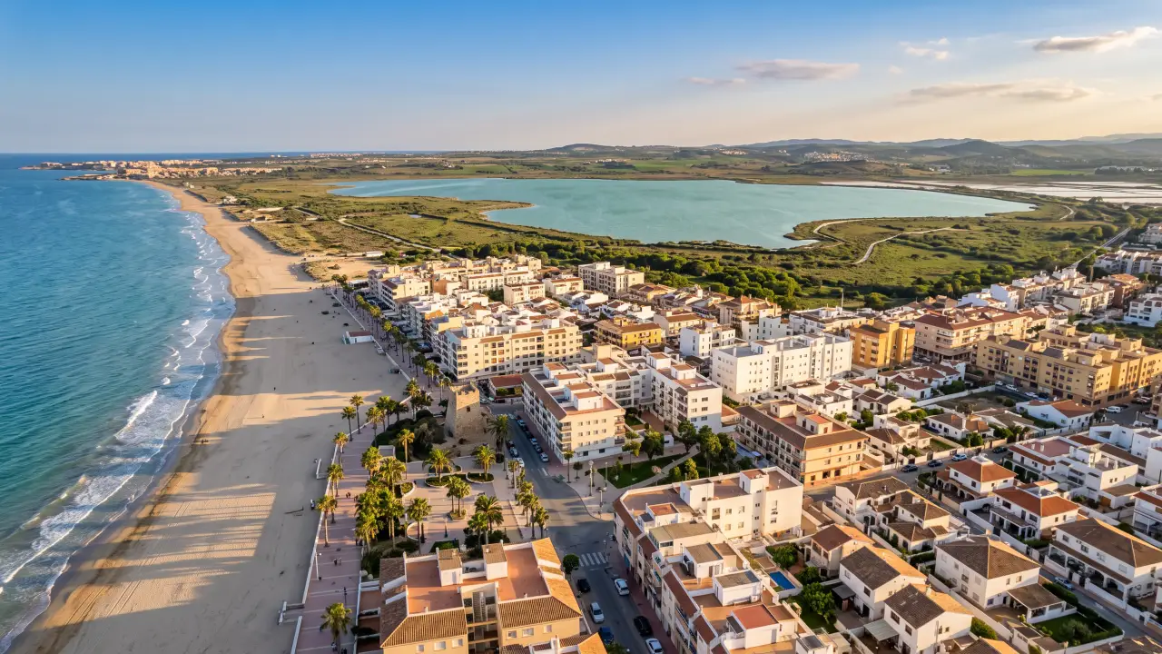 Vue aérienne de La Mata sur la côte espagnole
