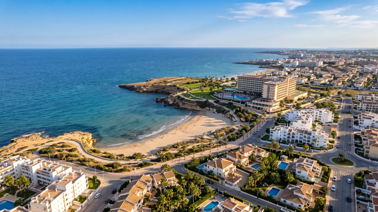 Aerial view of La Zenia on the Spanish coast