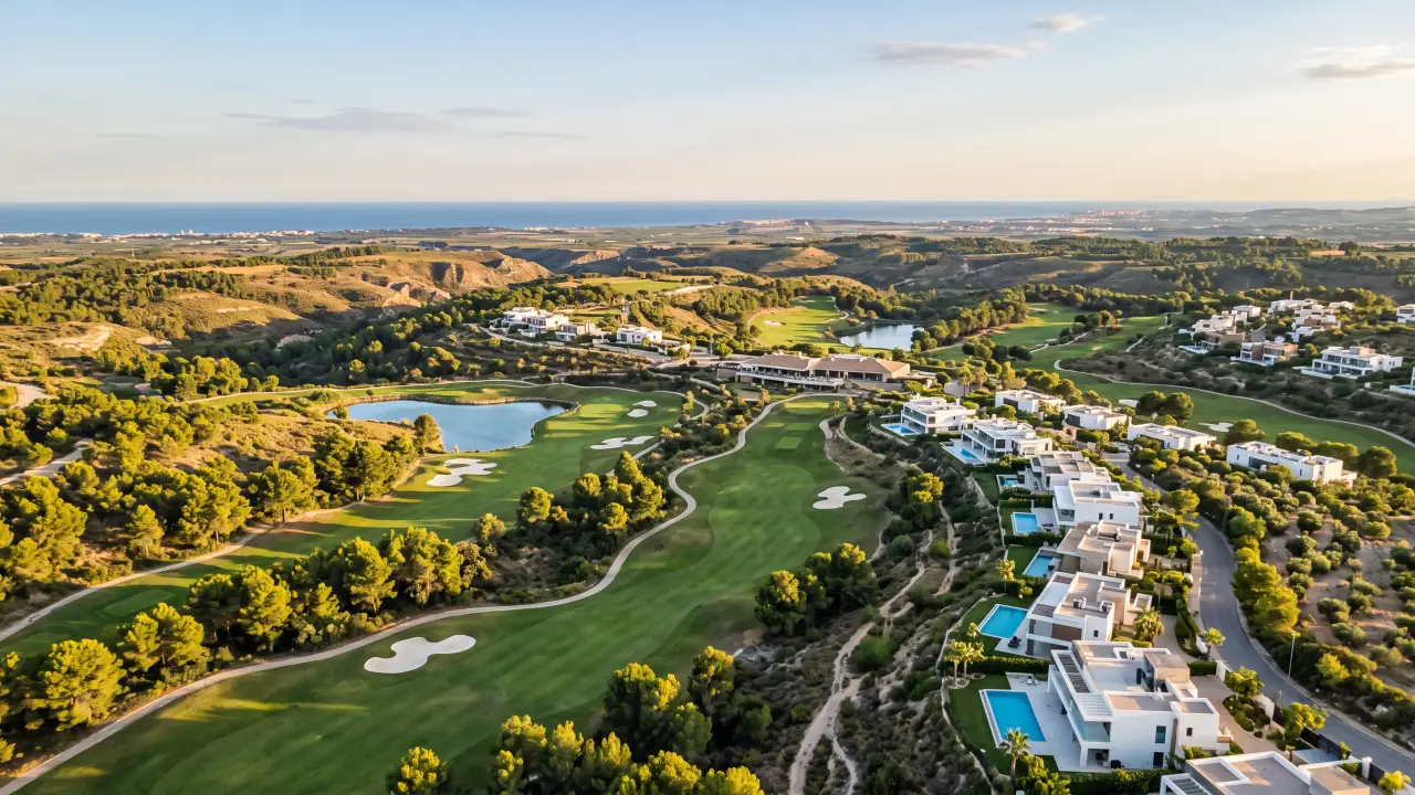 Aerial view of Las Colinas Golf on the Spanish coast