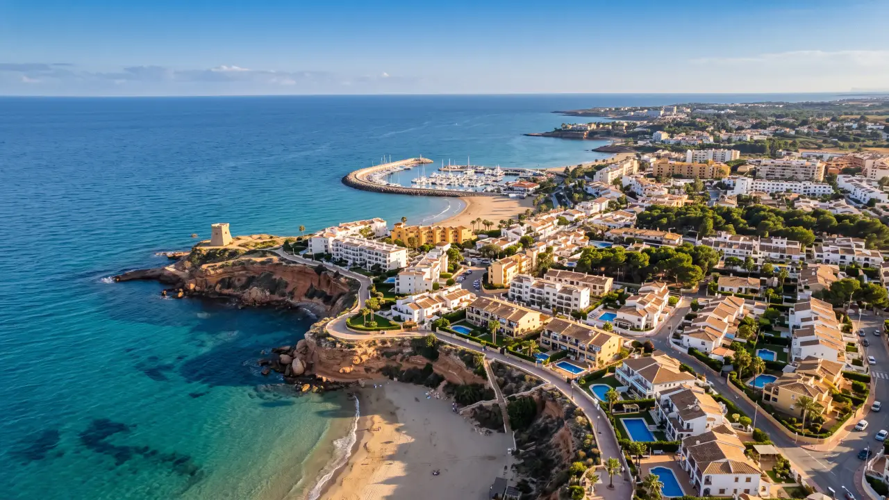 Aerial view of Orihuela Costa on the Spanish coast