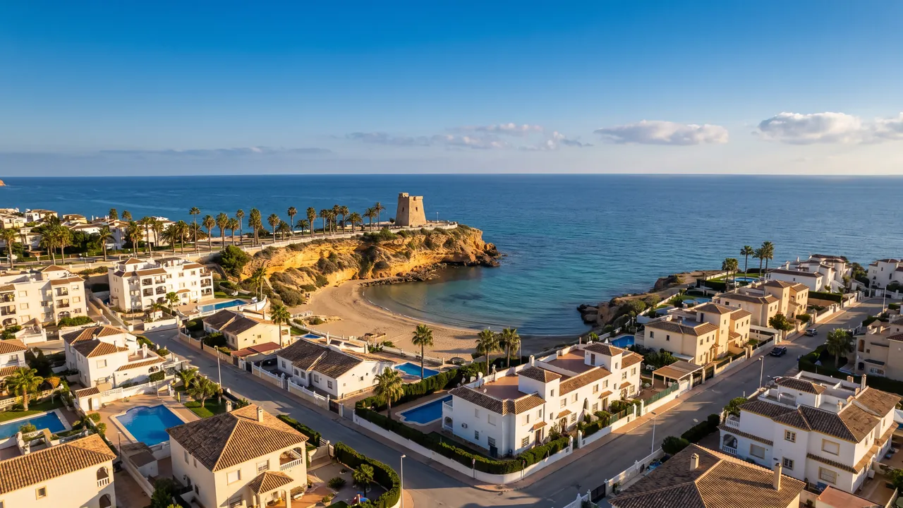 Vue aérienne de Orihuela sur la côte espagnole