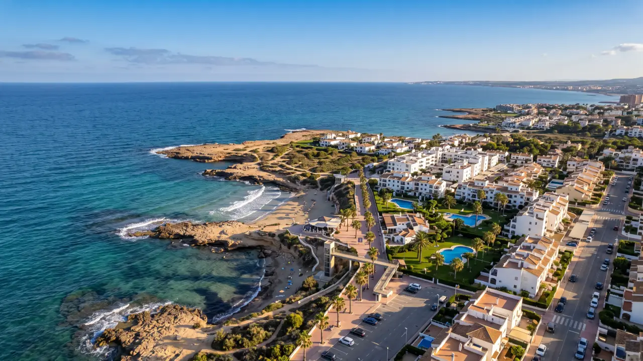 Luchtfoto van Punta Prima aan de Spaanse kust