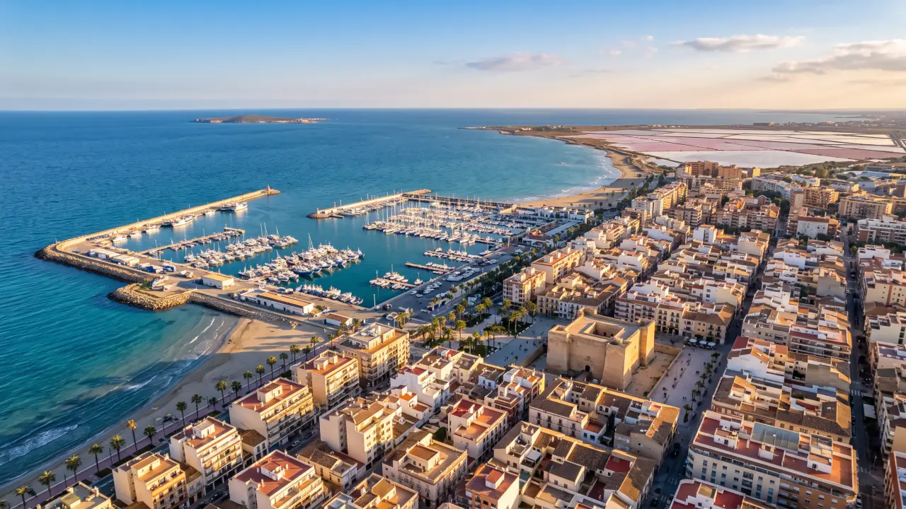 Luchtfoto van Santa Pola aan de Spaanse kust