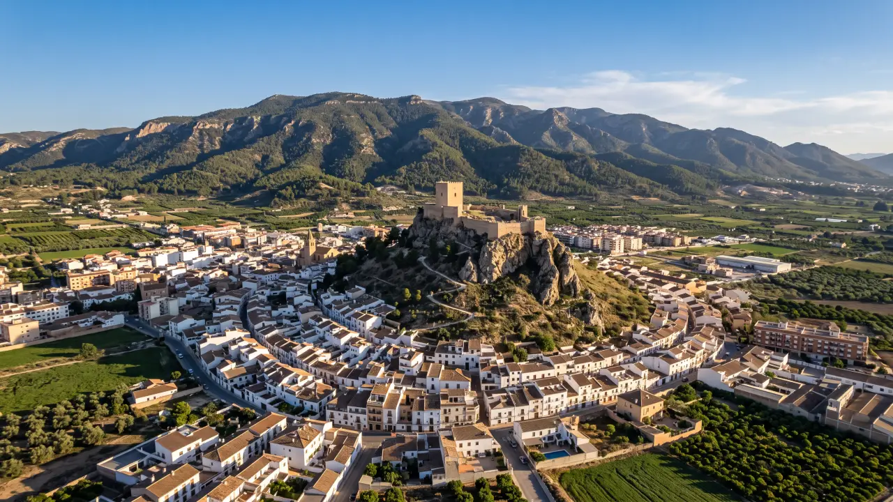 Vue aérienne de Alhama De Murcia sur la côte espagnole