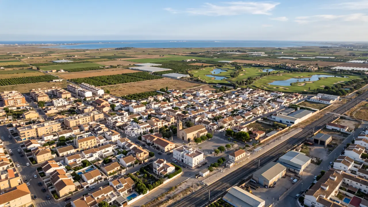 Vue aérienne de Balsicas sur la côte espagnole
