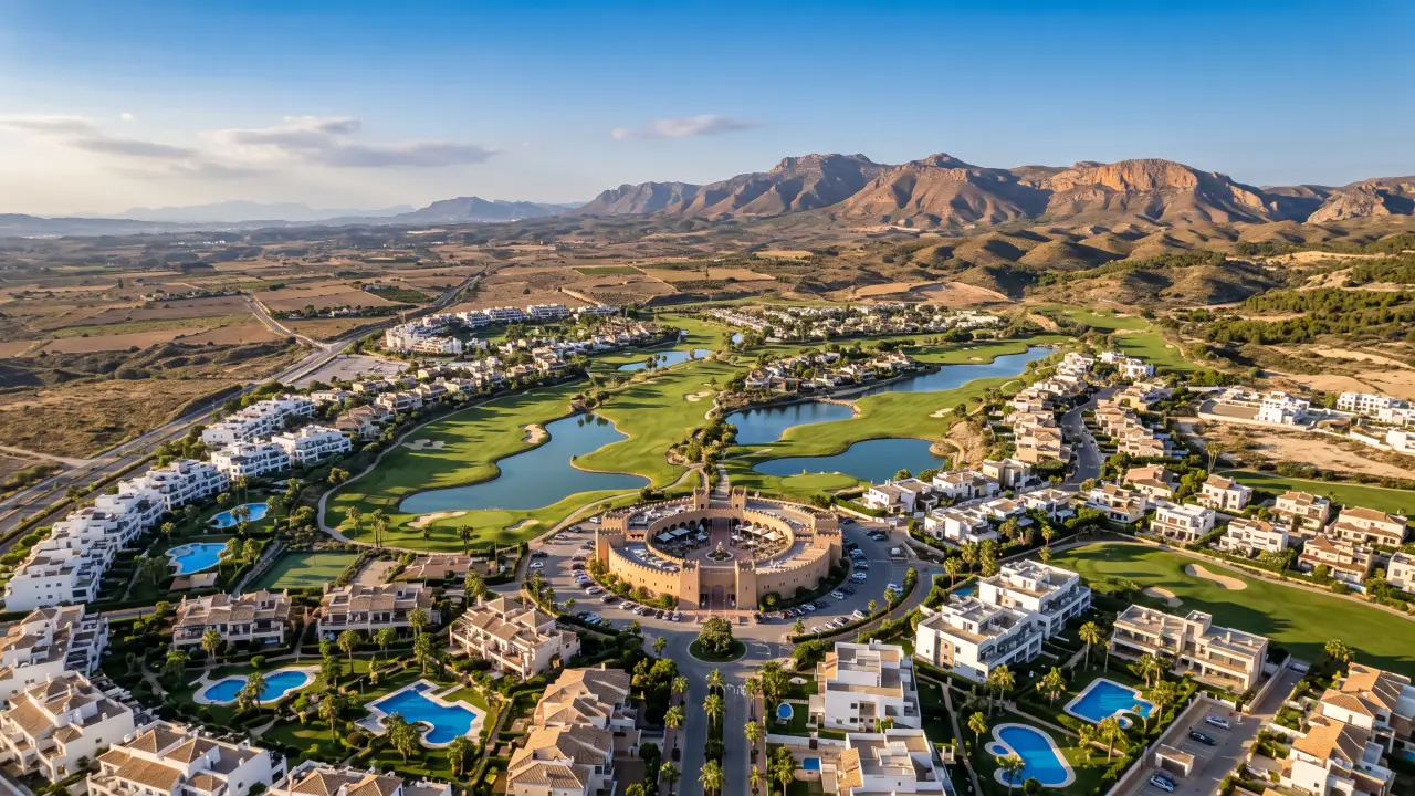 Luchtfoto van Condado De Alhama aan de Spaanse kust