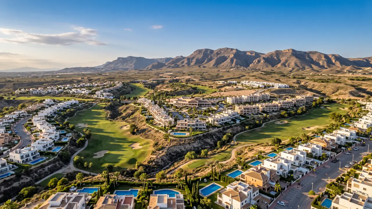 Aerial view of Corvera Golf on the Spanish coast