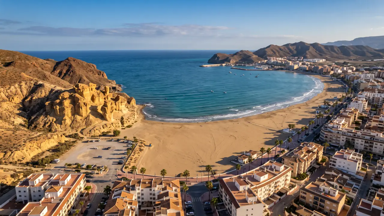 Aerial view of Mazarron on the Spanish coast