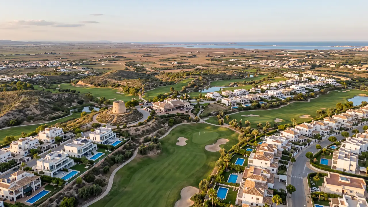 Aerial view of Peraleja Golf on the Spanish coast
