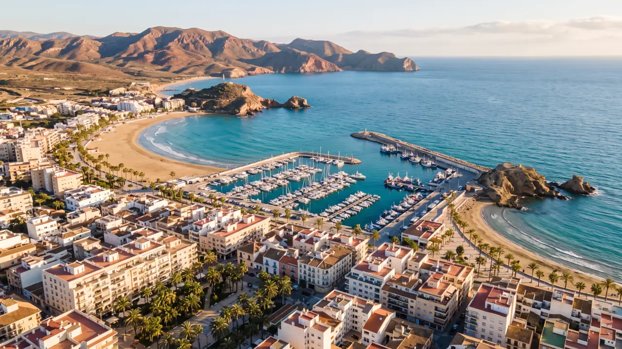 Luchtfoto van Puerto De Mazarron aan de Spaanse kust