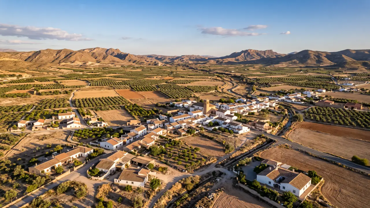 Aerial view of Purias on the Spanish coast