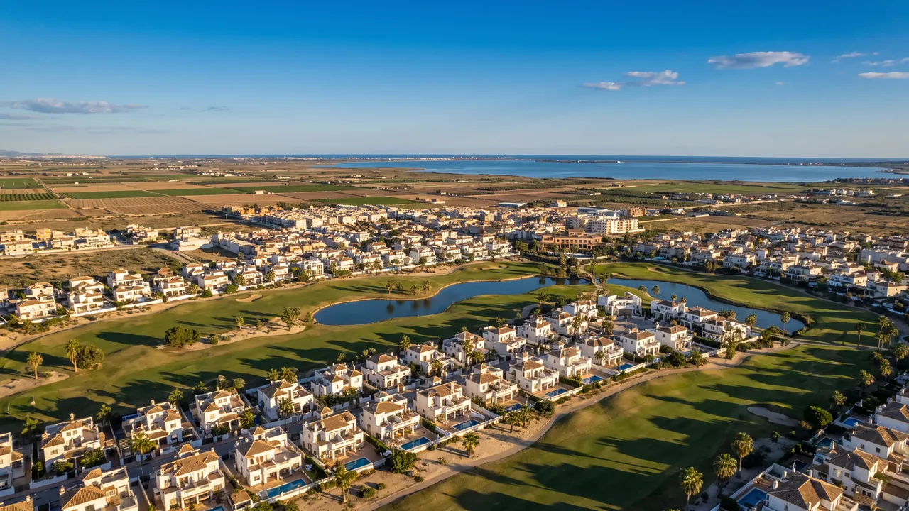 Aerial view of Torre Pacheco on the Spanish coast