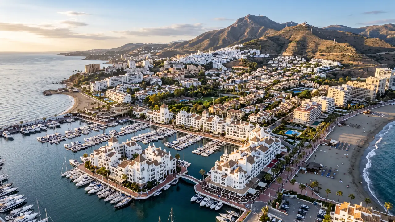 Luchtfoto van Benalmadena aan de Spaanse kust