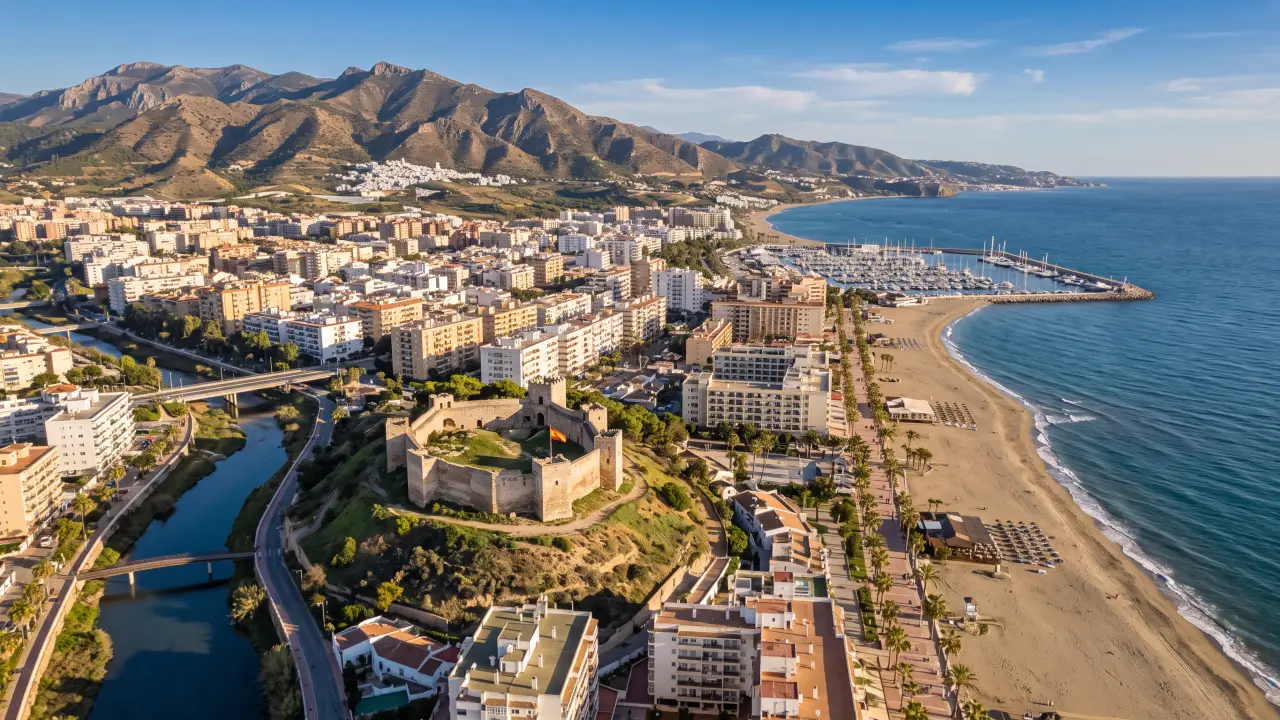 Luchtfoto van Fuengirola aan de Spaanse kust