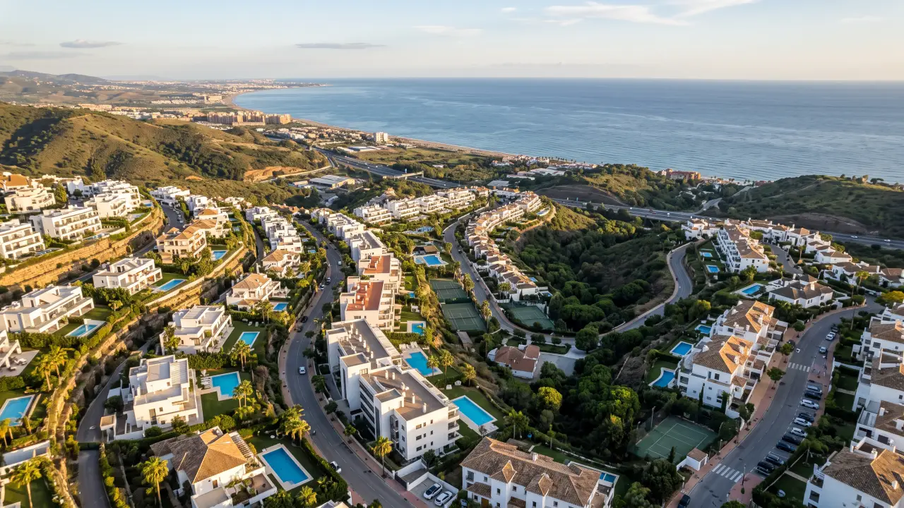 Luchtfoto van Higueron aan de Spaanse kust