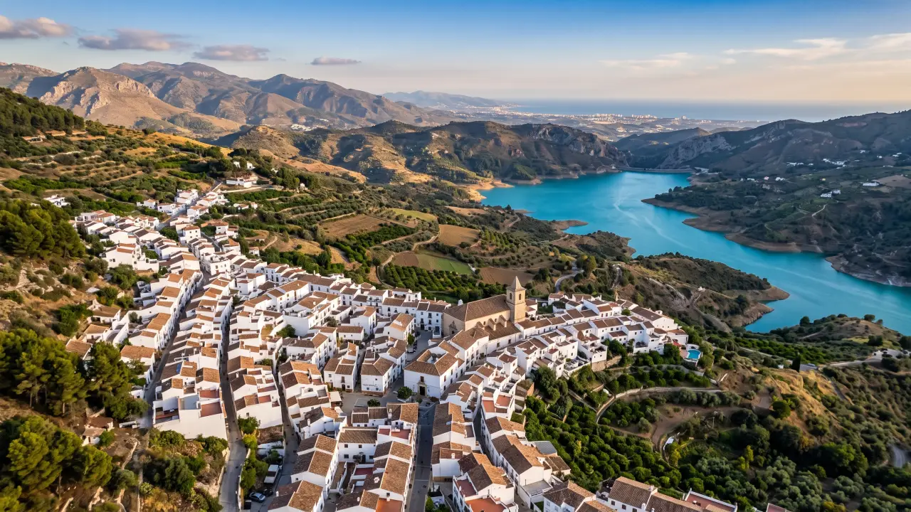 Vue aérienne de Istan sur la côte espagnole