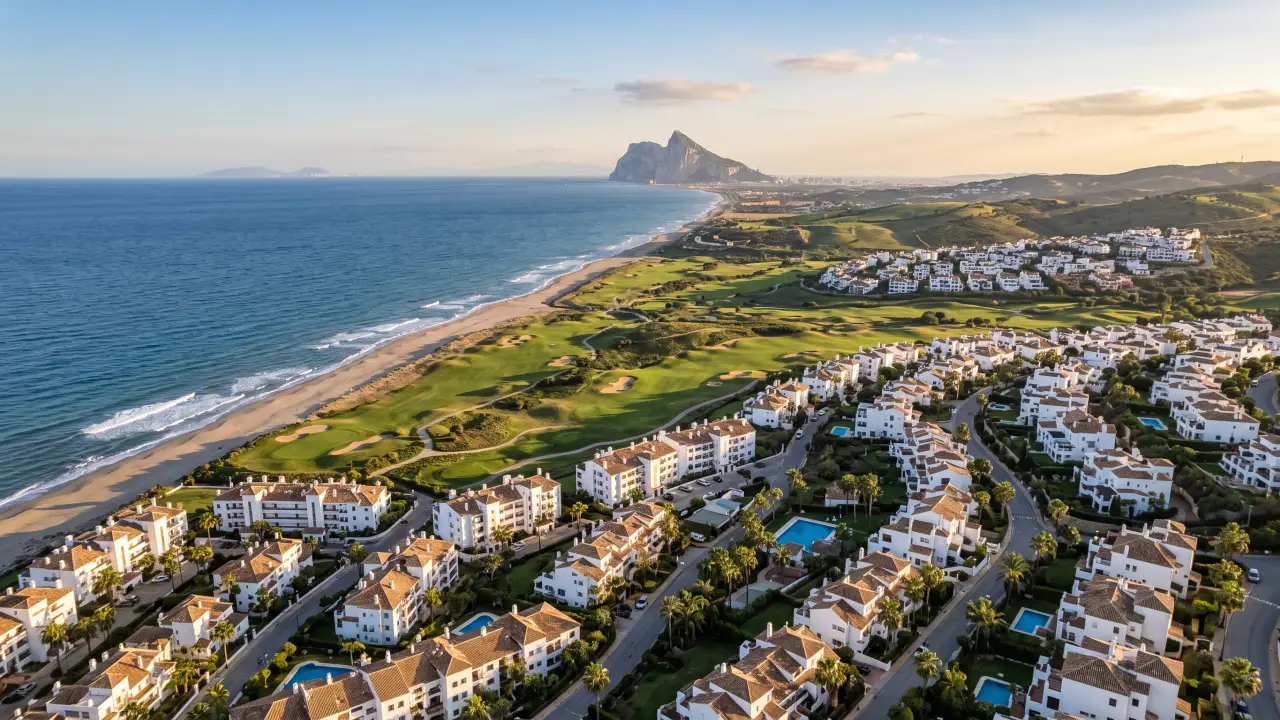 Aerial view of La Alcaidesa on the Spanish coast