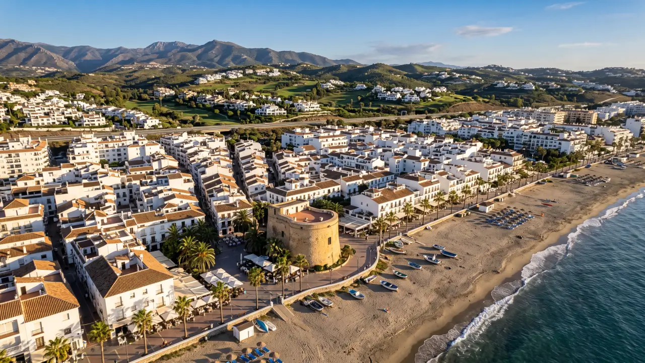 Luchtfoto van La Cala De Mijas aan de Spaanse kust