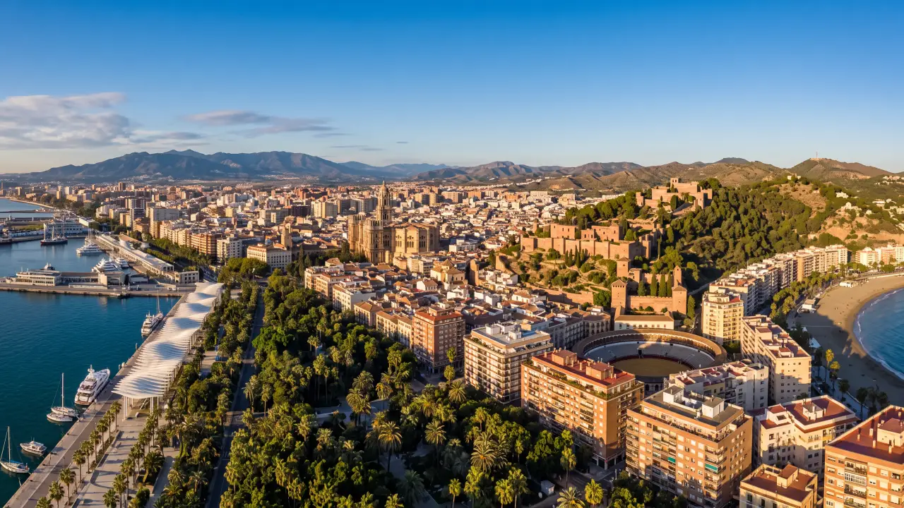 Luchtfoto van Malaga aan de Spaanse kust