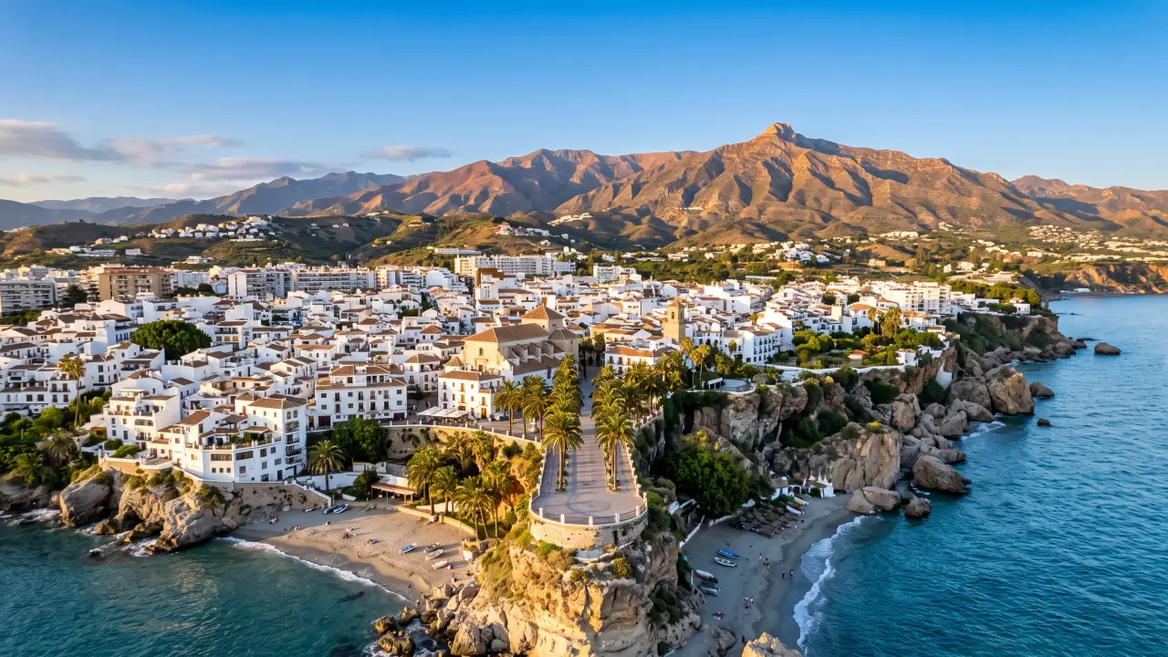 Luchtfoto van Nerja aan de Spaanse kust