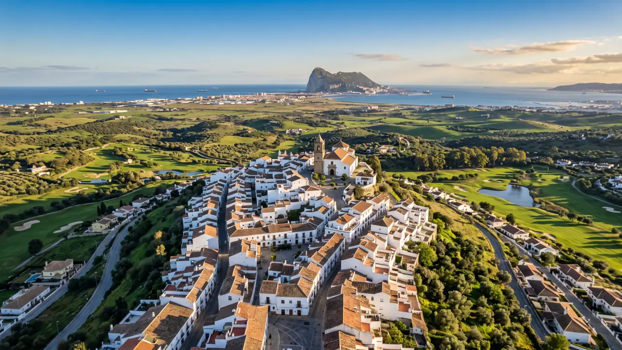 Aerial view of San Roque on the Spanish coast