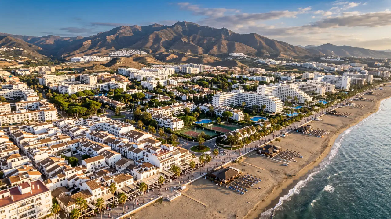 Luchtfoto van Torremolinos aan de Spaanse kust