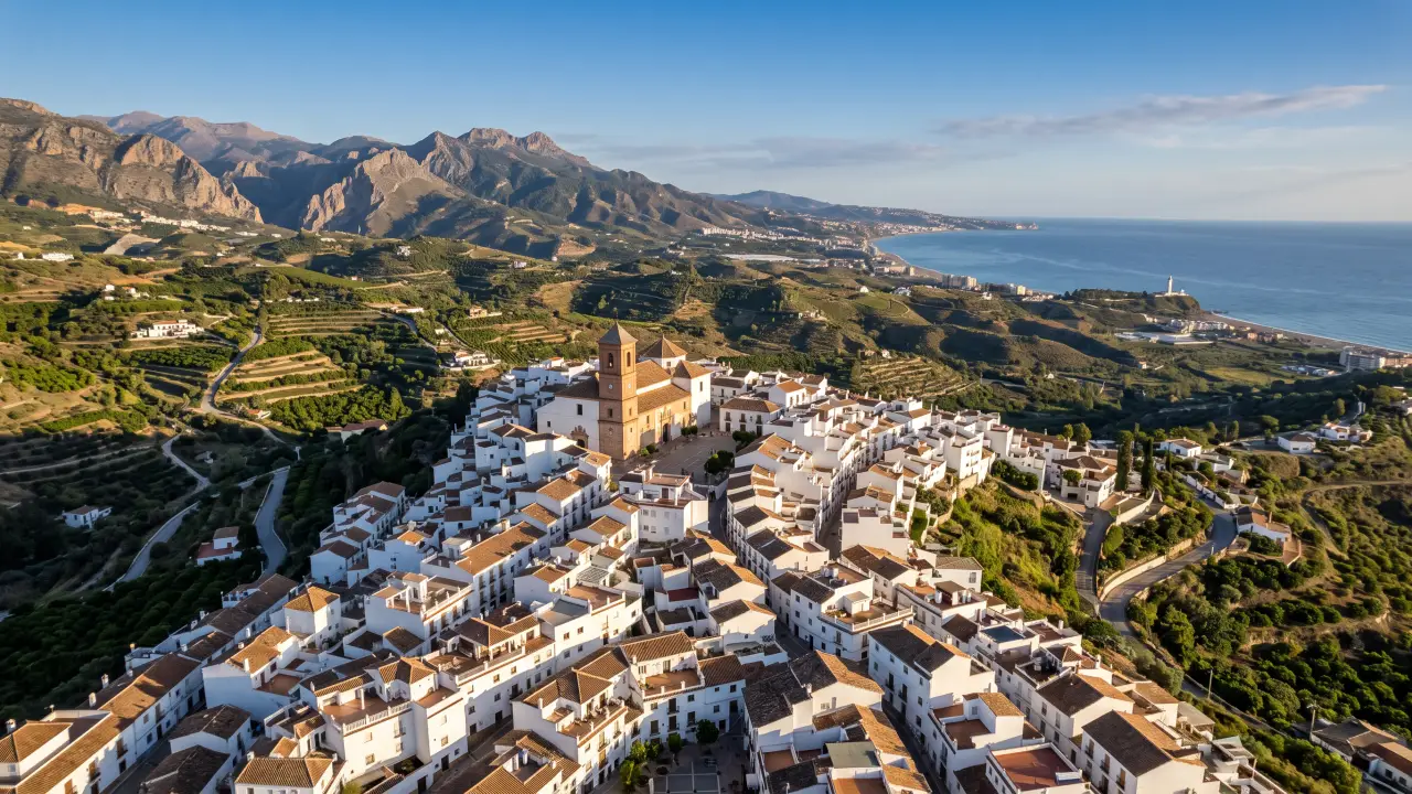 Luchtfoto van Torrox aan de Spaanse kust